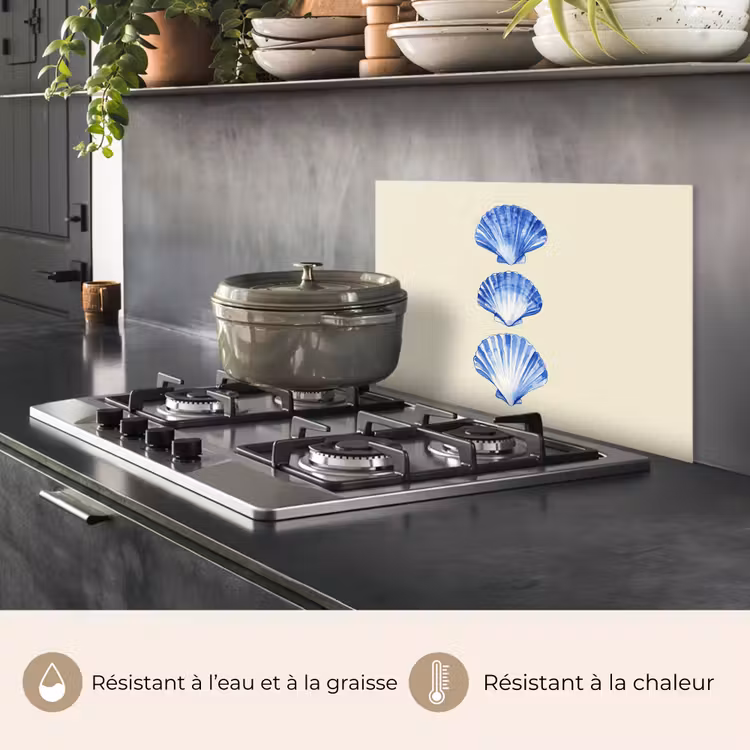 Fond de hotte - Coquillages - Bleu - Beige — 2