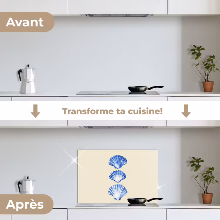 Fond de hotte - Coquillages - Bleu - Beige — 7