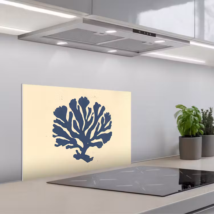 Fond de hotte - Corail bleu - Branches - Beige — 1