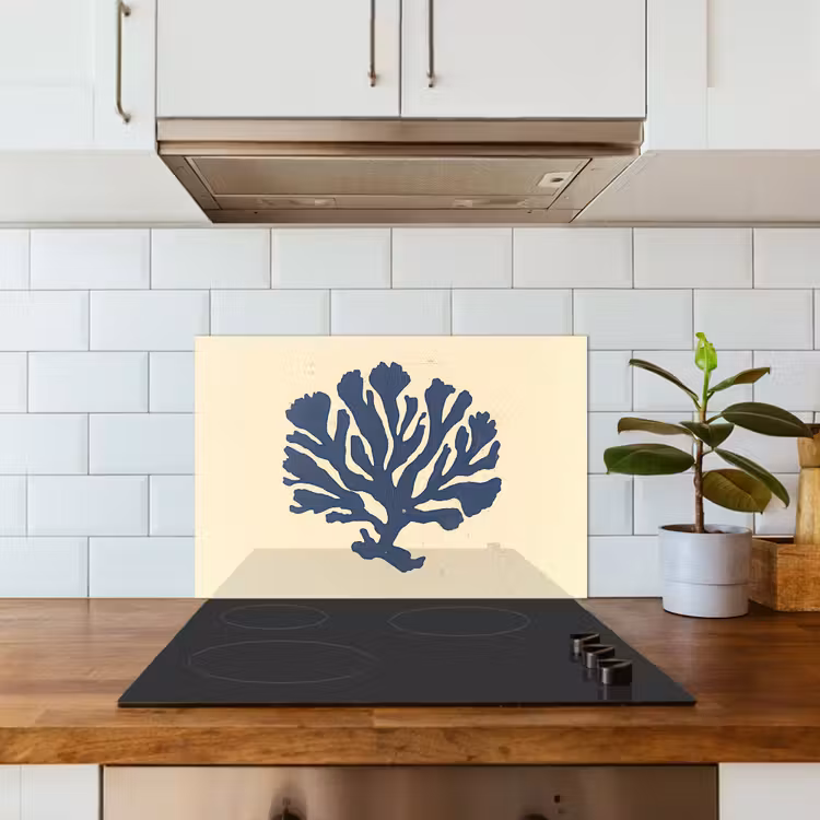 Fond de hotte - Corail bleu - Branches - Beige — 3
