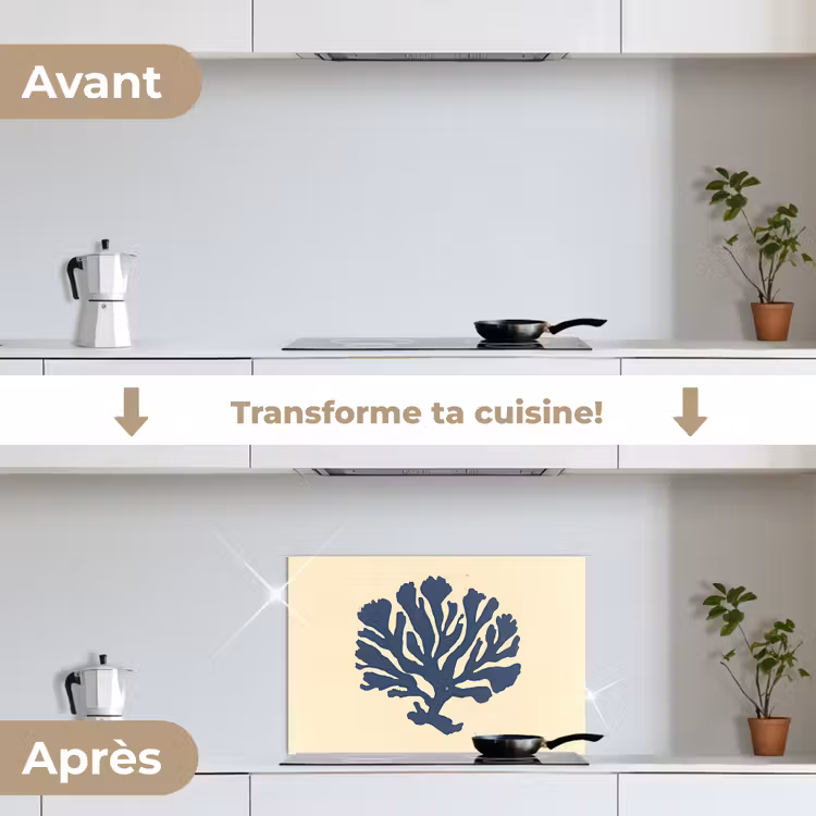 Fond de hotte - Corail bleu - Branches - Beige — 7