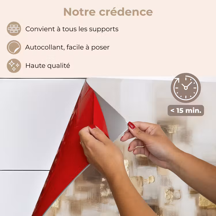 Fond de hotte - Carrés abstraits - Tons de terre - Brumeux — 4