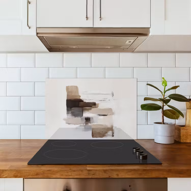 Fond de hotte - Coups de pinceau - Équilibre - Beige - Marron — 3
