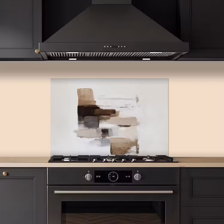Fond de hotte - Coups de pinceau - Équilibre - Beige - Marron — 5