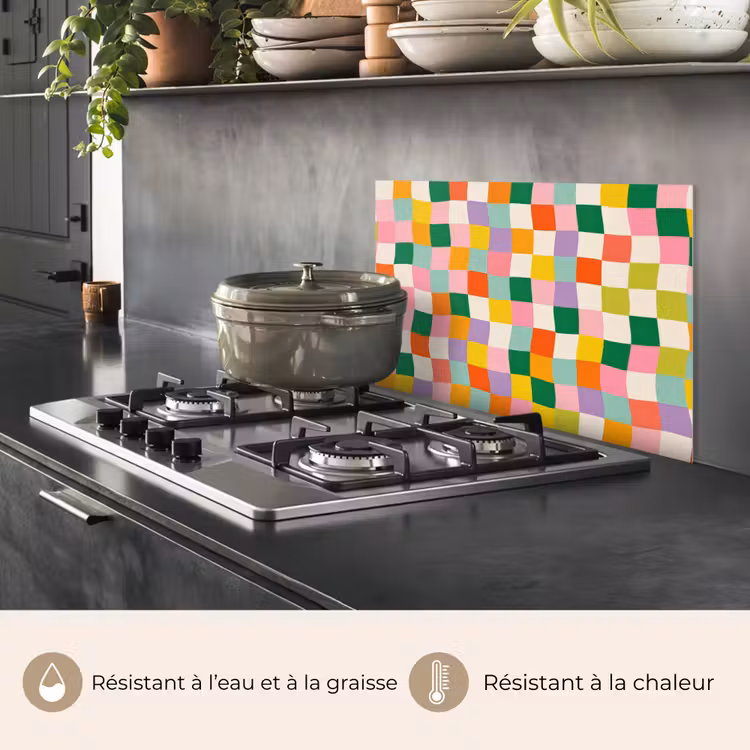 Fond de hotte - Carrés - Colorés - Ondulés — 2