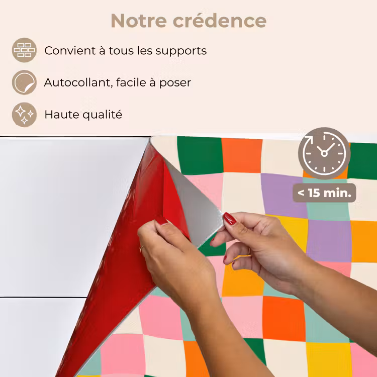 Fond de hotte - Carrés - Colorés - Ondulés — 4