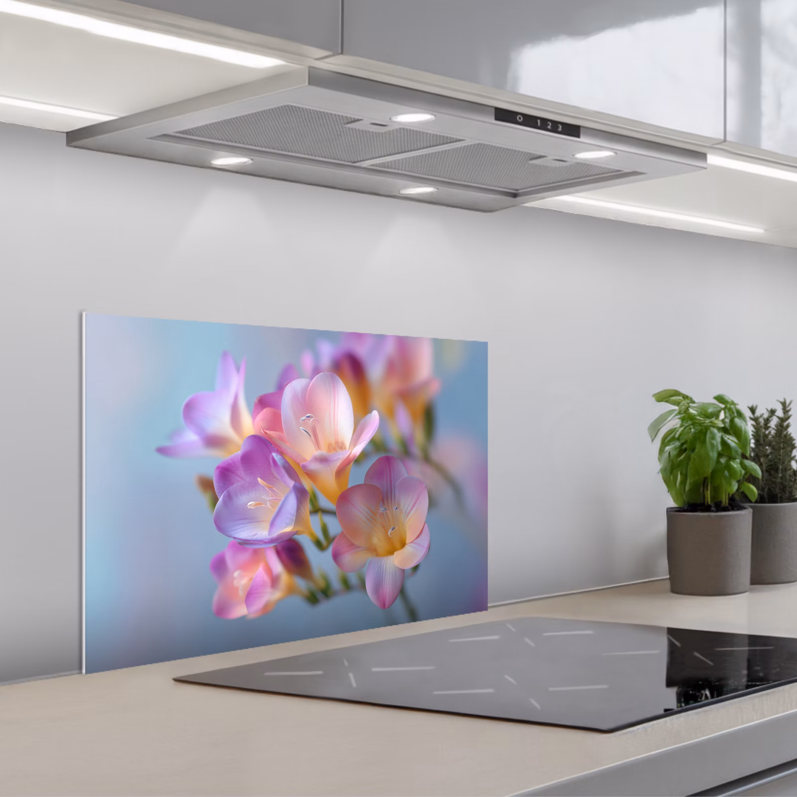 Fond de hotte - Fleurs - Pourpre - Débordement - Étamines — 1