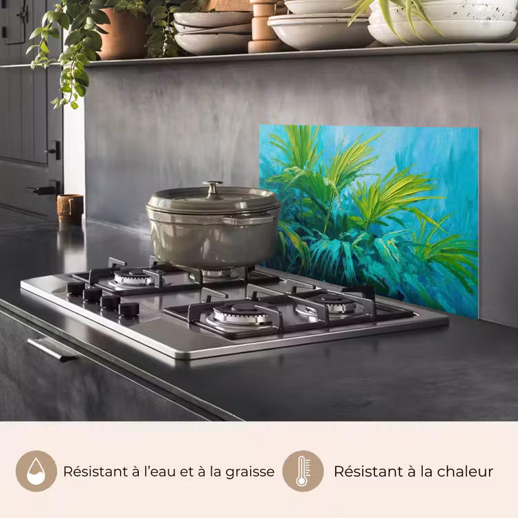 Fond de hotte - Feuilles - Vert - Peinture - Abstrait — 2
