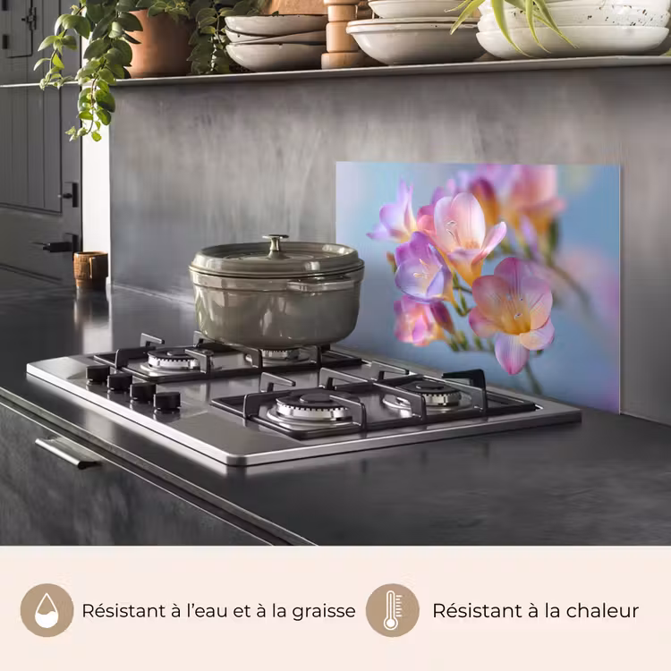 Fond de hotte - Fleurs - Pourpre - Débordement - Étamines — 2