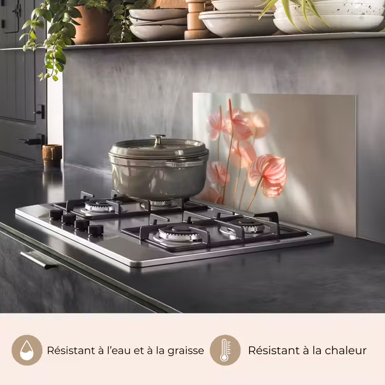 Fond de hotte - Fleurs - Tiges - Rose - Ombre — 2