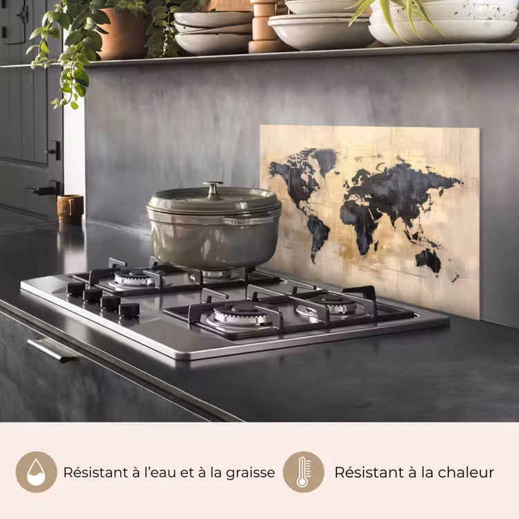Fond de hotte - Carte du monde - Or - Noir - Abstrait — 2