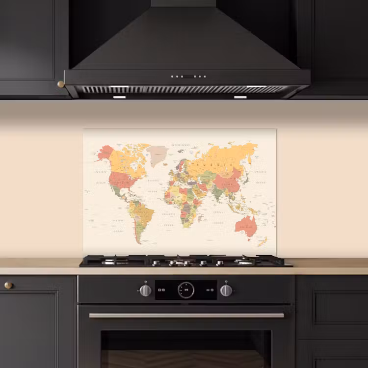 Fond de hotte - Carte du monde - Réaliste - Beige — 5