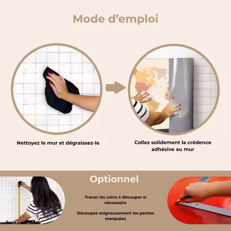 Fond de hotte - Carte du monde - Réaliste - Beige — 6
