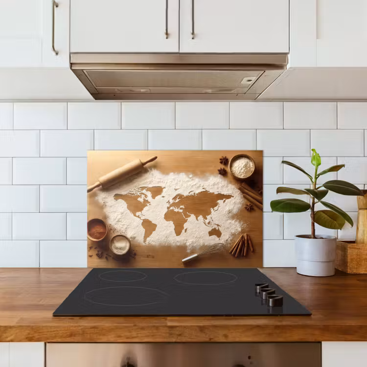 Fond de hotte - Bois - Carte du monde - Cuisson - Cuisine — 3