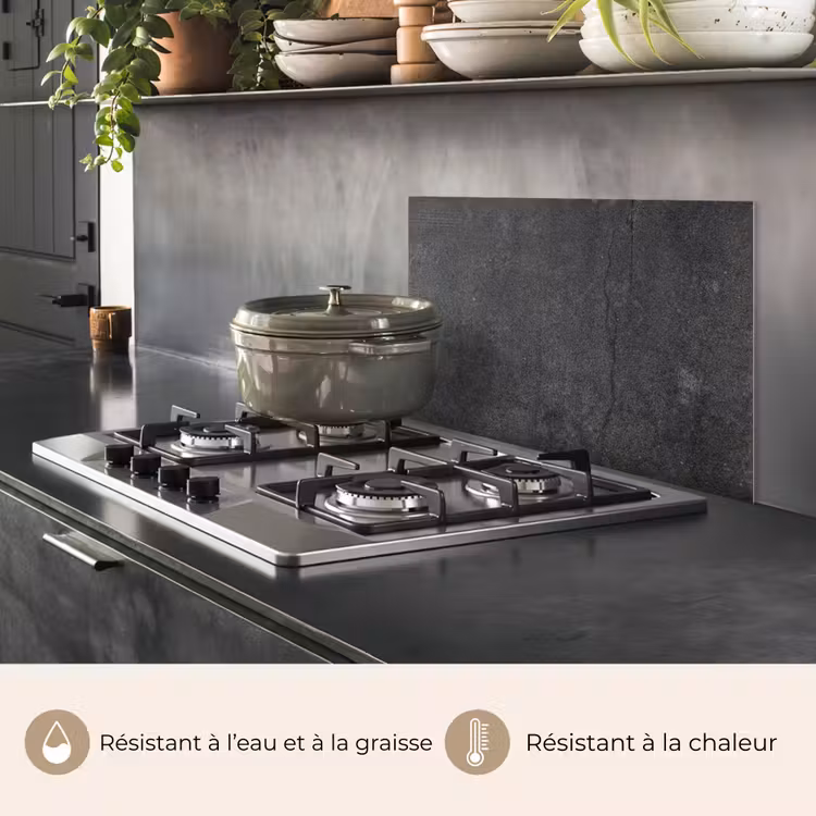 Fond de hotte - Béton - Noir - Gris - Rustique - Industriel — 2
