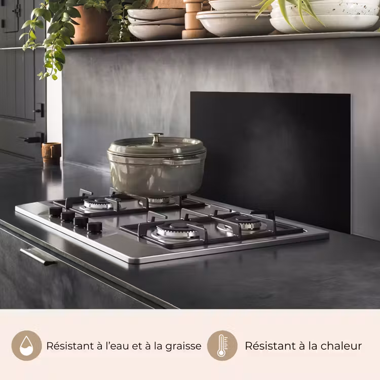 Fond de hotte - Béton - Noir - Gris - Texturé - Industriel — 2