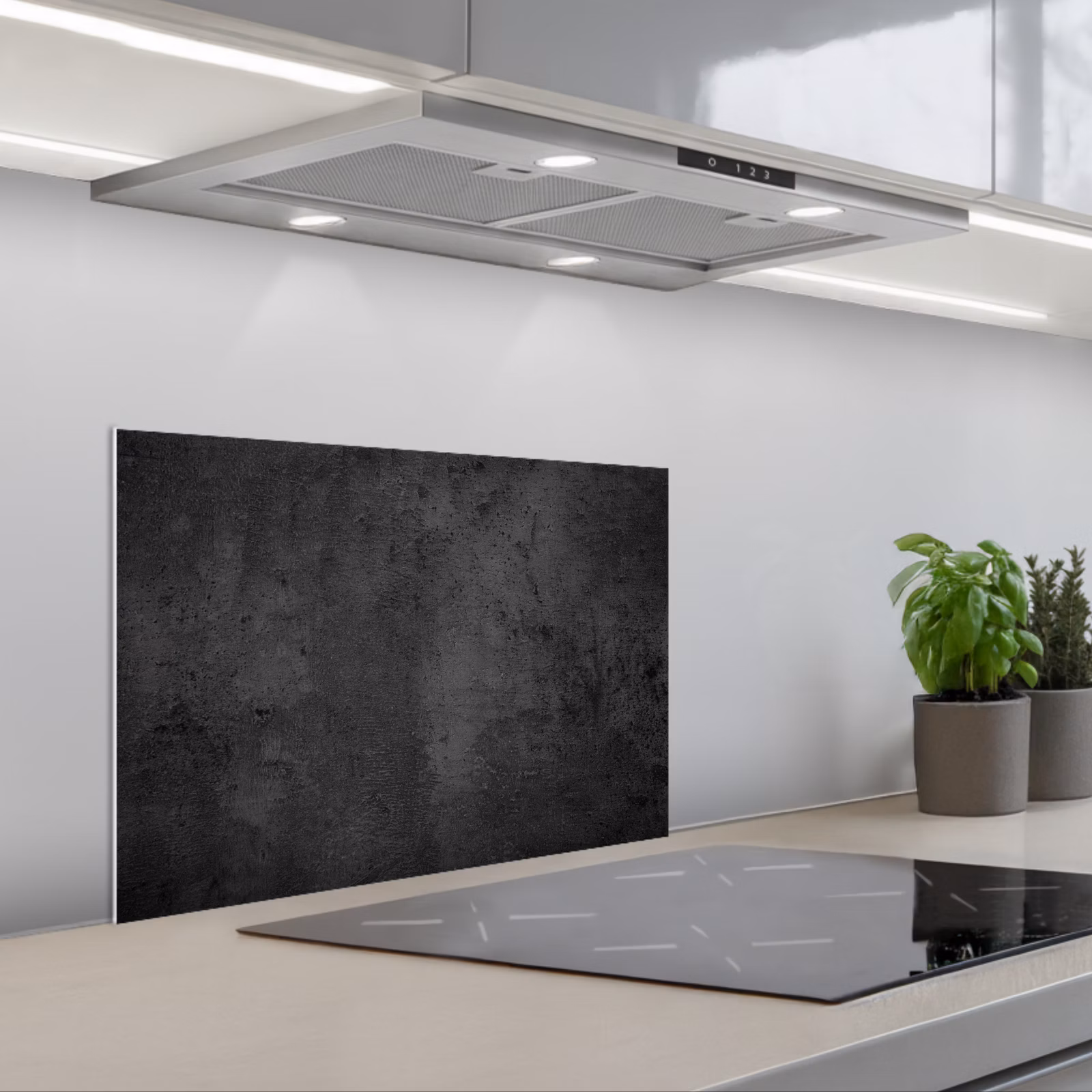 Fond de hotte - Béton - Robuste - Vintage - Rustique - Gris - Noir — 1