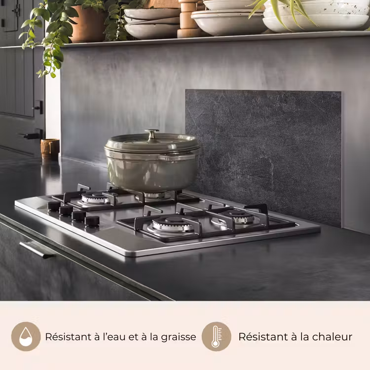Fond de hotte - Ardoise - Béton - Pierre naturelle - Gris - Industriel — 2