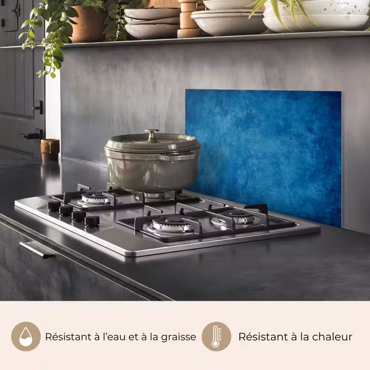 Fond de hotte - Béton - Bleu - Vintage - Texturé - Industriel — 2