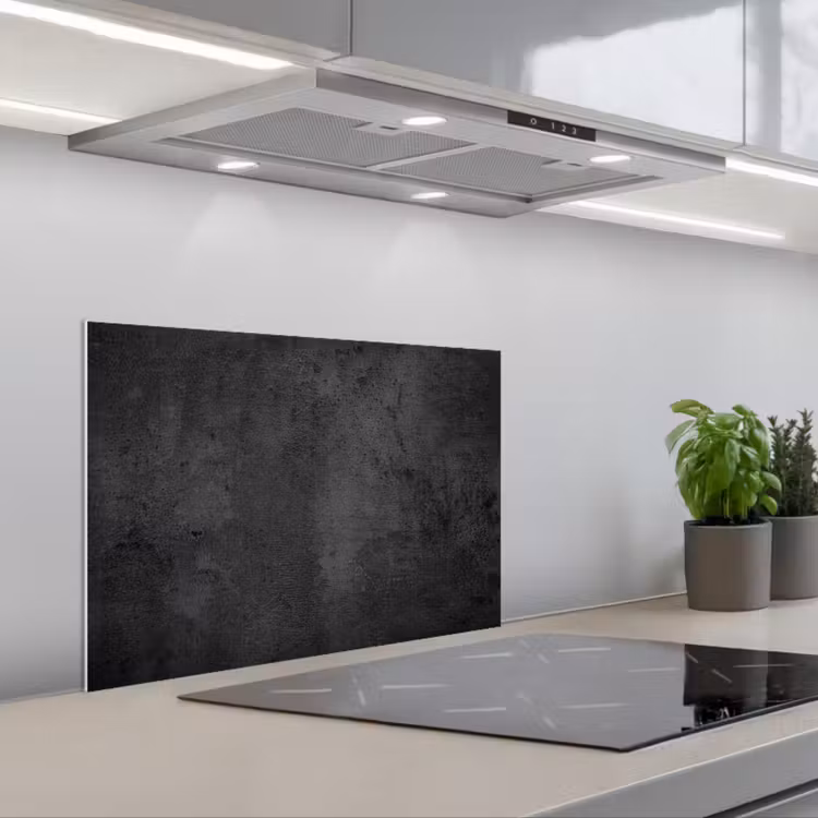 Fond de hotte - Béton - Robuste - Vintage - Rustique - Gris - Noir — 1