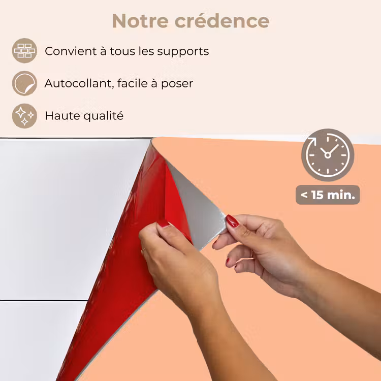 Fond de hotte - Abricot - Rose - Pastel - Solide - Couleur — 4