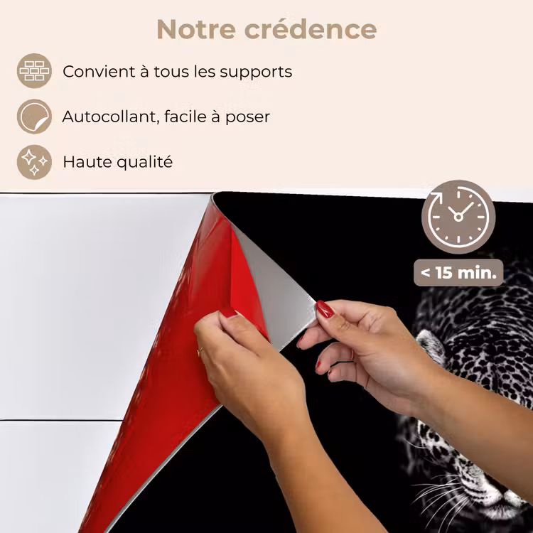 Fond de hotte - Animaux - Noir - Léopard - Blanc - Sauvage — 4