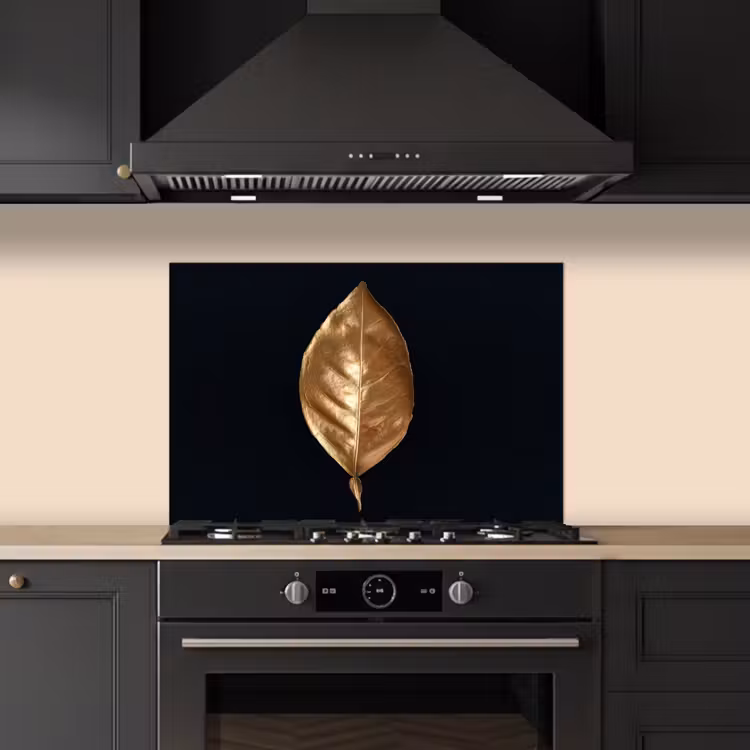 Fond de hotte - Feuilles - Chic - Or - Plantes - Noir — 5