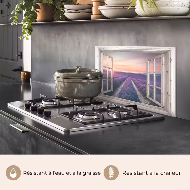 Fond de hotte - Champs de lavande au coucher du soleil — 2