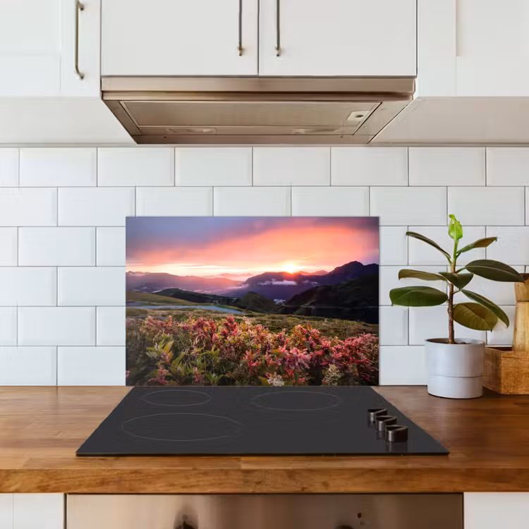 Fond de hotte - Fleurs - Montagnes - Paysage - Nuit - Ciel - Rose — 3