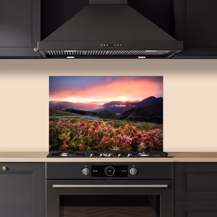 Fond de hotte - Fleurs - Montagnes - Paysage - Nuit - Ciel - Rose — 5