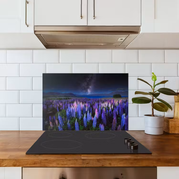 Fond de hotte - Fleurs - Nuit - Lupin - Ciel étoilé - Violet - Nature — 3