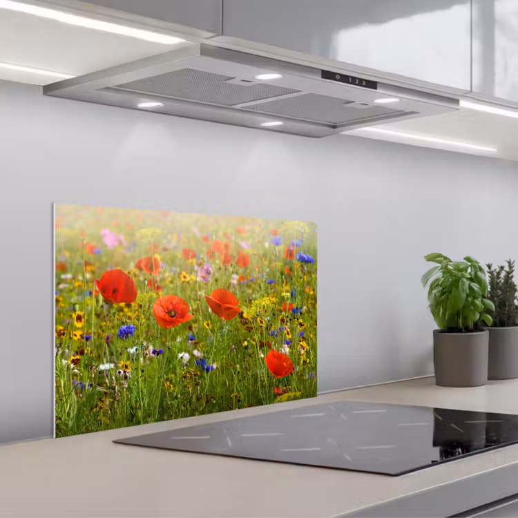 Fond de hotte - Champ fleuri dans les lueurs de l'été — 1