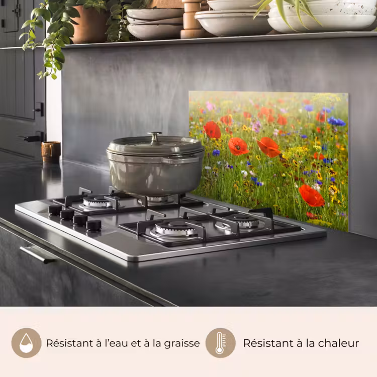 Fond de hotte - Champ fleuri dans les lueurs de l'été — 2
