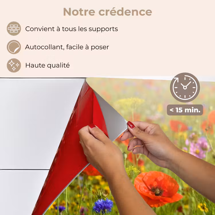 Fond de hotte - Champ fleuri dans les lueurs de l'été — 4