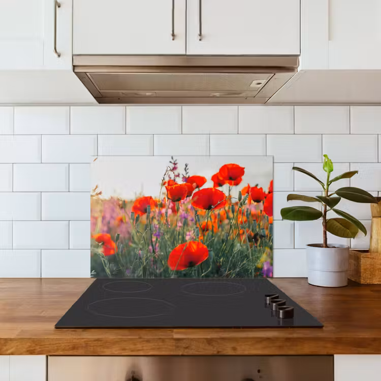 Fond de hotte - Coquelicot - Fleurs - Rouge - Violet - Prairie — 3
