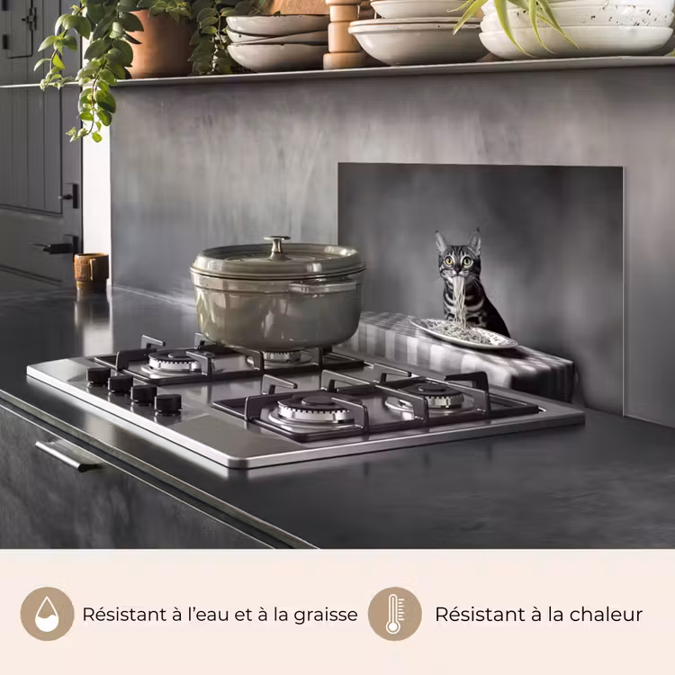 Fond de hotte - Bengal - Chat - Nappe - Noir - Blanc - Animal — 2