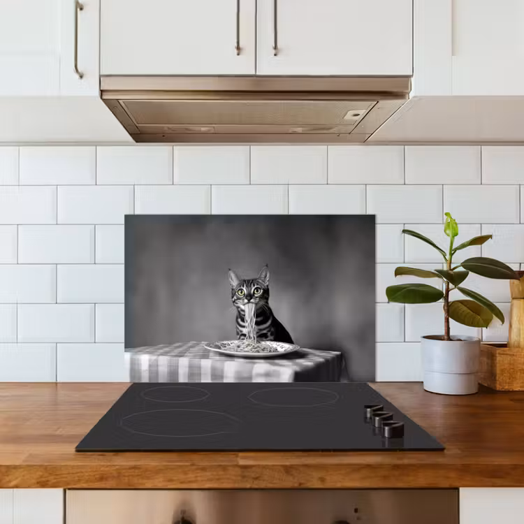 Fond de hotte - Bengal - Chat - Nappe - Noir - Blanc - Animal — 3