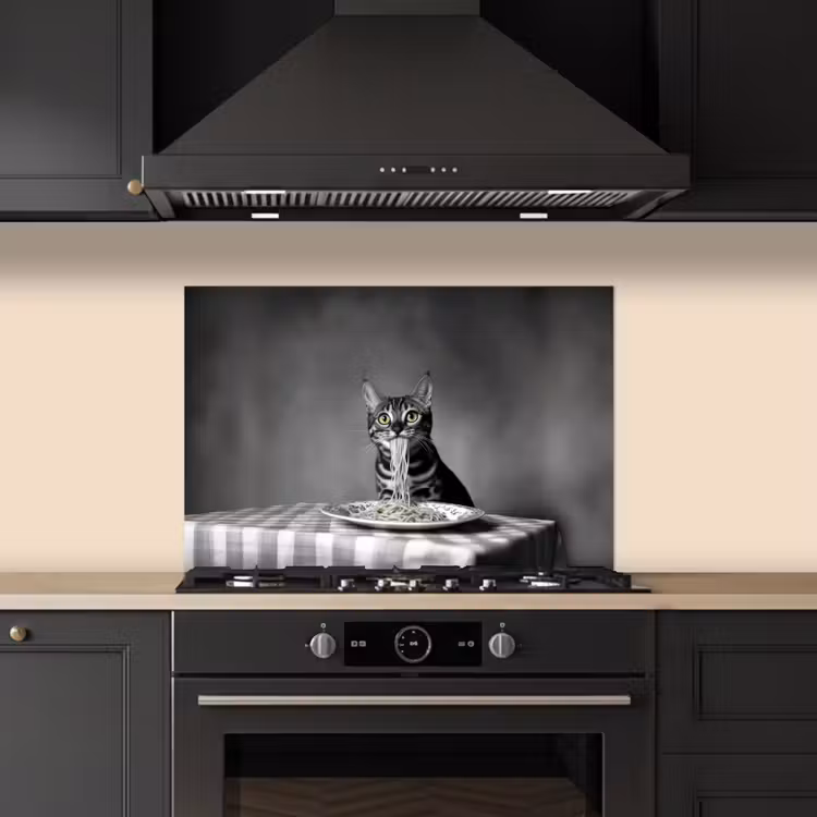 Fond de hotte - Bengal - Chat - Nappe - Noir - Blanc - Animal — 5