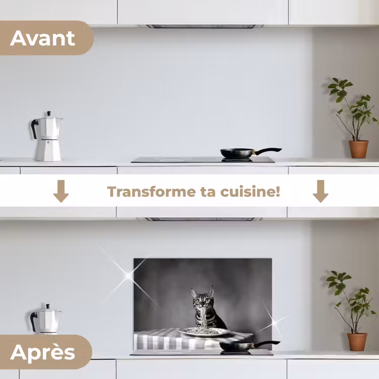 Fond de hotte - Bengal - Chat - Nappe - Noir - Blanc - Animal — 7