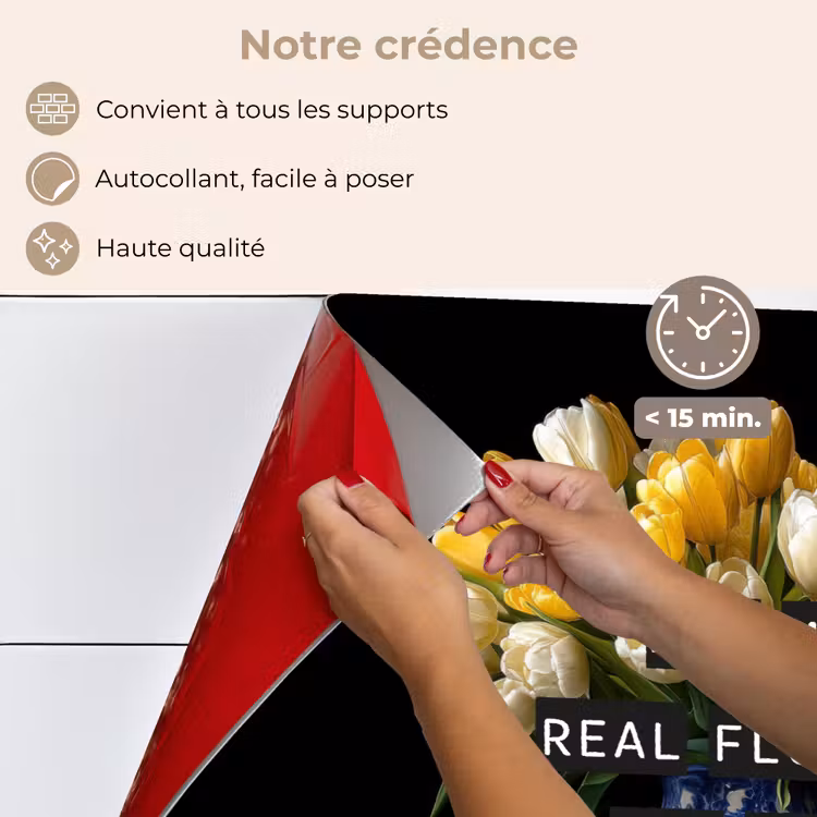 Fond de hotte - Citations - Fleur - Tulipe - Jaune — 4