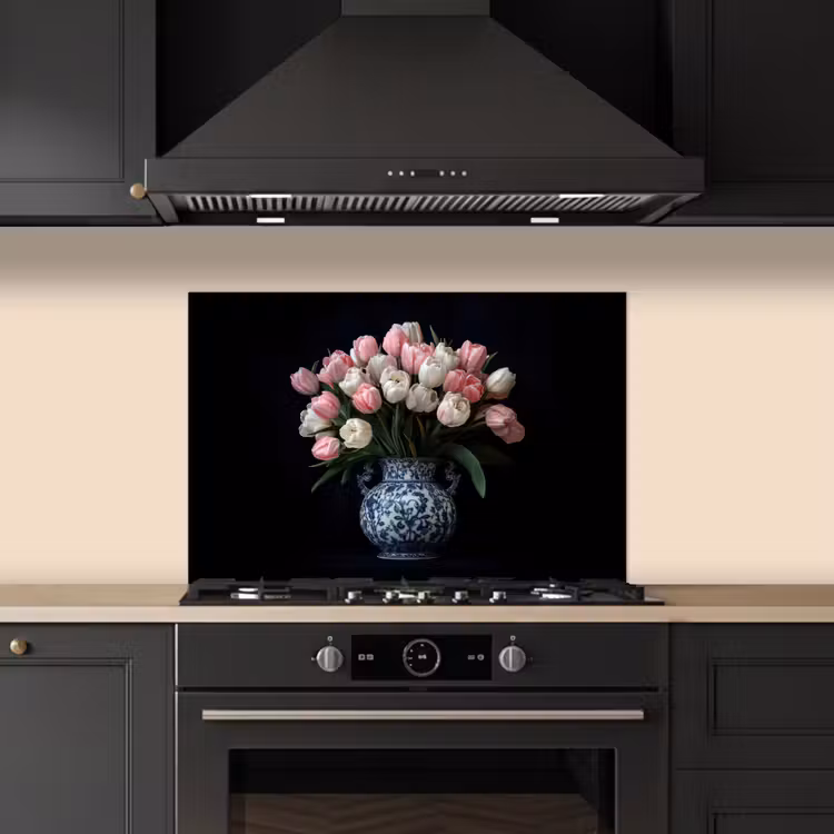 Fond de hotte - Fleurs - Rose - Tulipes - Vase — 5