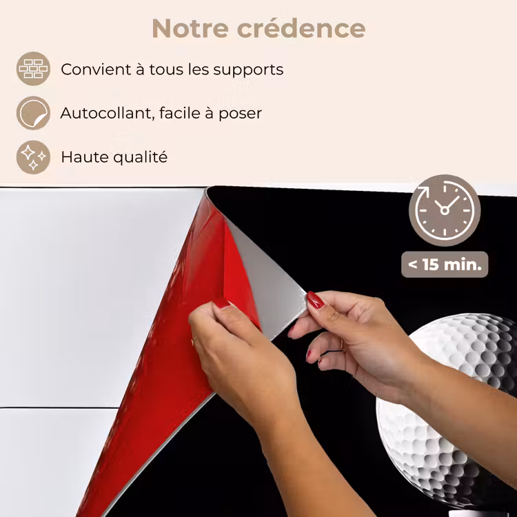 Fond de hotte - Balle de golf - Minimaliste - Blanc — 4