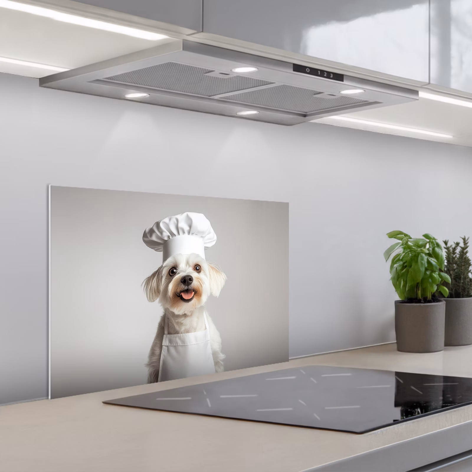 Fond de hotte - Chien - Blanc - Cuisinier — 1