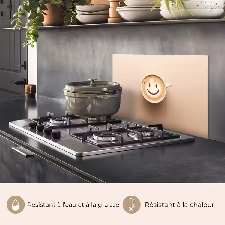 Fond de hotte - Café - Mousse de lait - Sourire - Beige — 2