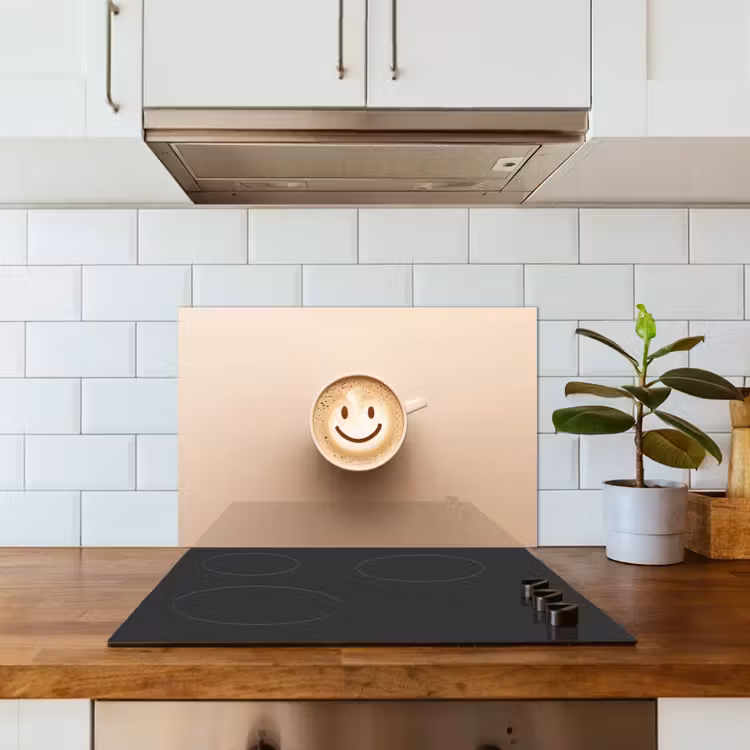 Fond de hotte - Café - Mousse de lait - Sourire - Beige — 3