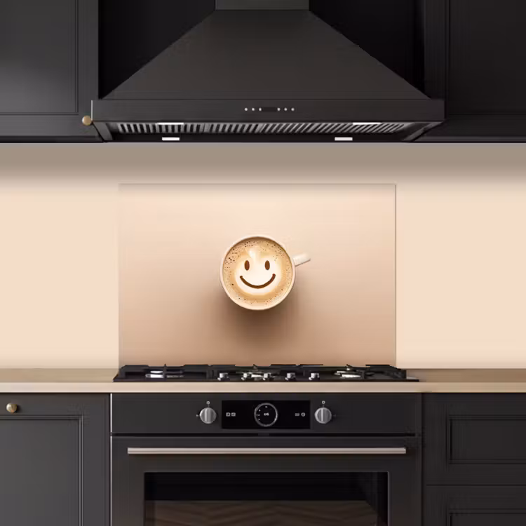 Fond de hotte - Café - Mousse de lait - Sourire - Beige — 5