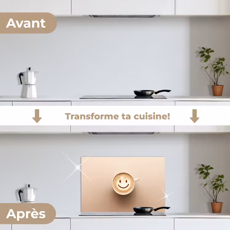 Fond de hotte - Café - Mousse de lait - Sourire - Beige — 7
