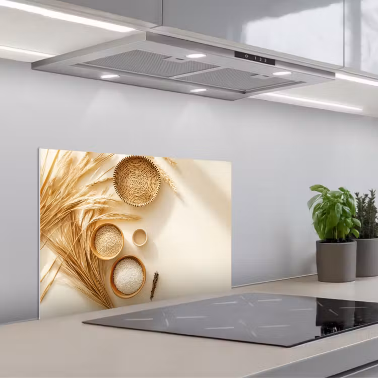 Fond de hotte - Céréales - Bois - Bol - Beige — 1