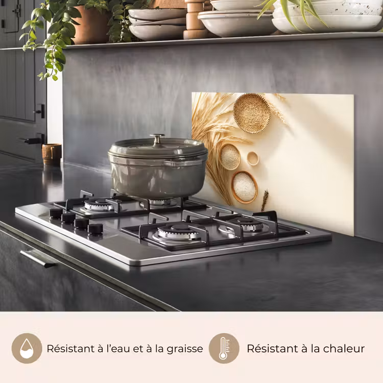 Fond de hotte - Céréales - Bois - Bol - Beige — 2