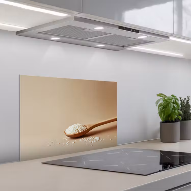 Fond de hotte - Cuillère - Riz - Bois - Beige — 1